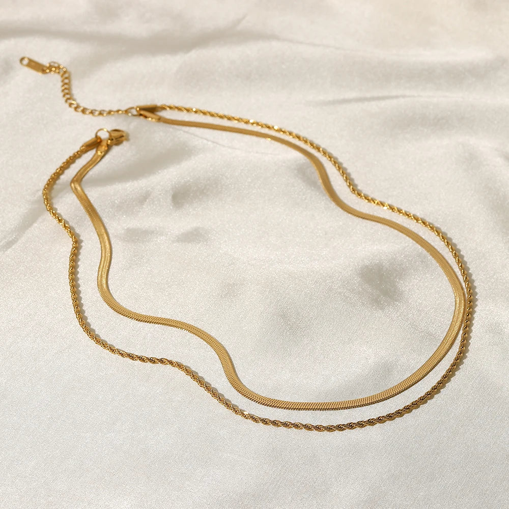 Stainless Steel Flat Snake Necklace