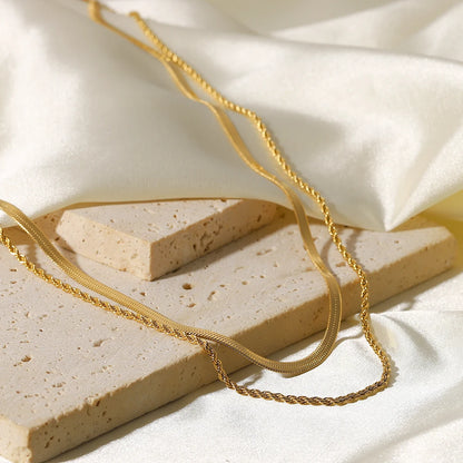 Stainless Steel Flat Snake Necklace