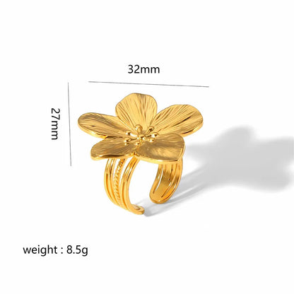Stainless Steel Flower Ring