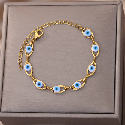 Stainless Steel Evil Eye Bracelet