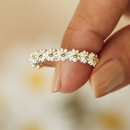Stainless Steel Daisy Flower Ring