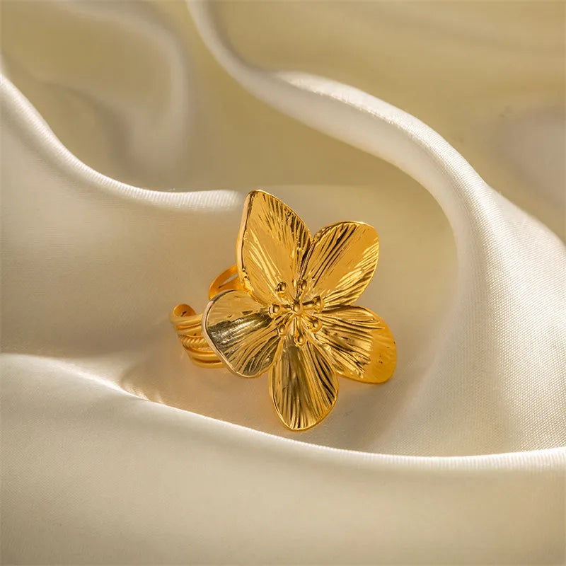 Stainless Steel Flower Ring