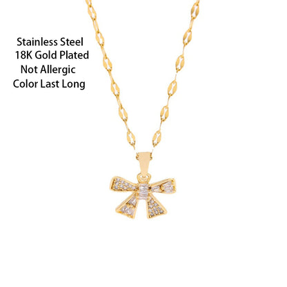 Stainless Steel Bowknot Necklace