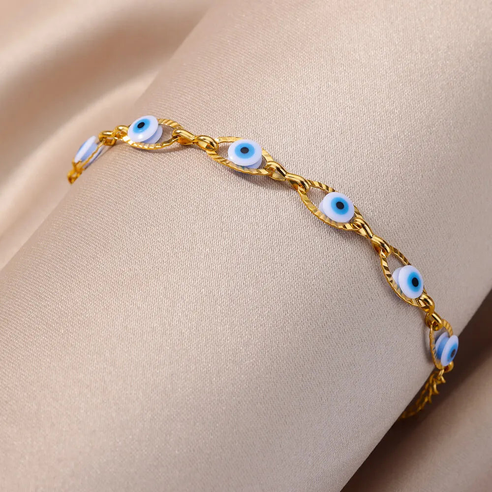 Stainless Steel Evil Eye Bracelet