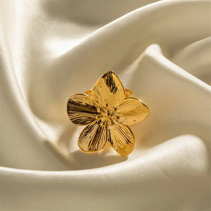 Stainless Steel Flower Ring