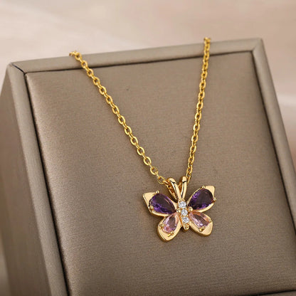 StainlessSteel Butterfly Necklace