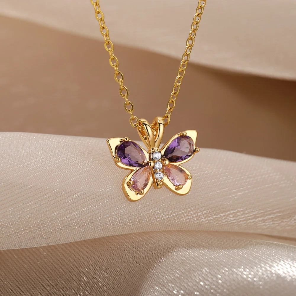 StainlessSteel Butterfly Necklace