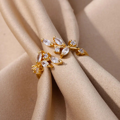 Stainless Steel Leaf Ring