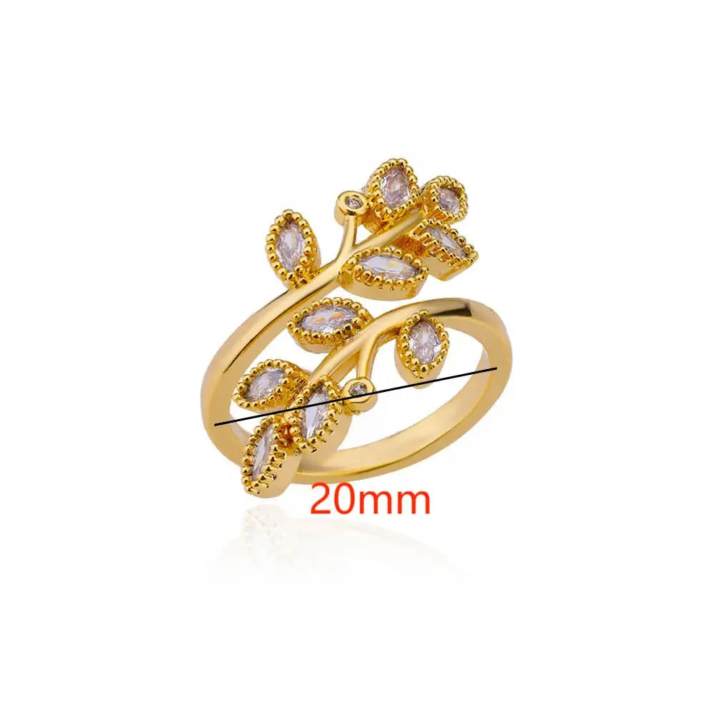 Stainless Steel Double Leaves Ring