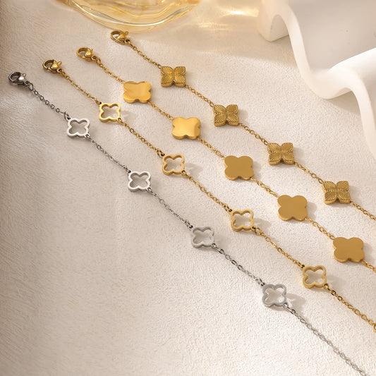 Stainless Steel Clovers Bracelet
